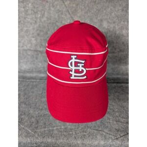 Kids Red St Louis Cardinals Baseball Cap with White Stripes Brown & Crouppen